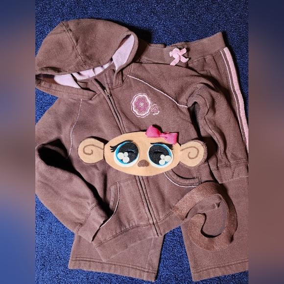 Custom Kids Littlest Pet Shop LPS Monkey Halloween Costume Mask Tail Outfit 4-5 - Picture 1 of 7